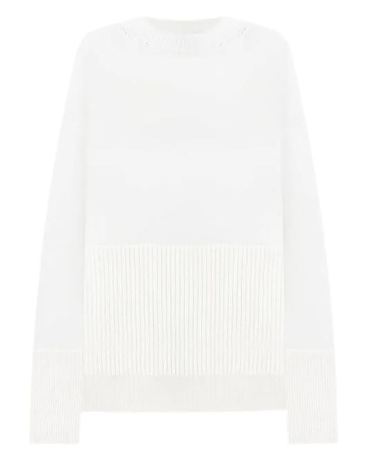 Dondup Trui Met Geribbelde Afwerking in het White