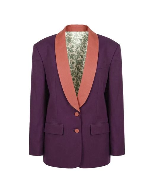 DSquared² Purple Single-Breasted Long-Sleeve Blazer