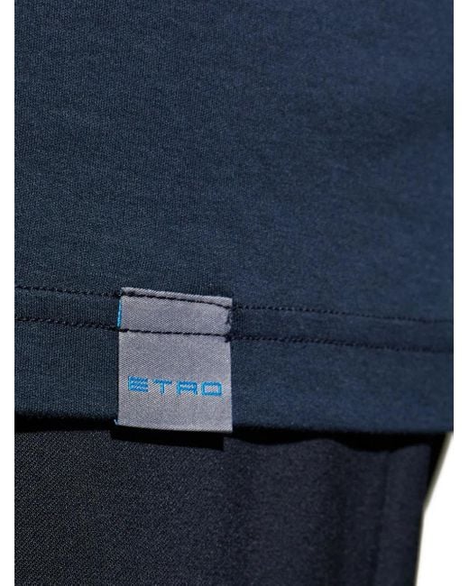 Etro Blue Cotton T-Shirt for men