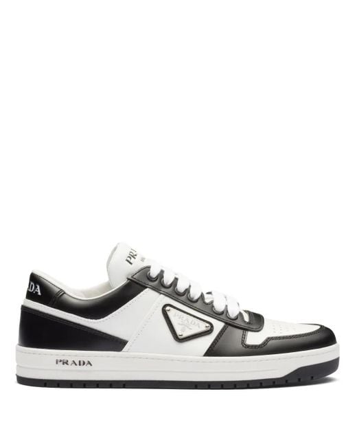 Prada Downtown Leren Sneakers in het White