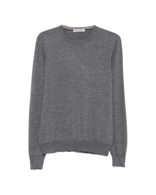 Fileria Gray Crew-Neck Long-Sleeve Knit for men
