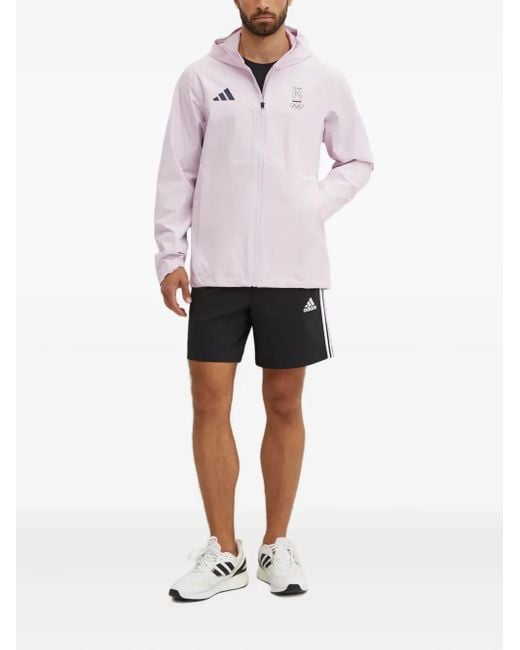 Adidas Purple Hooded-Neck Jacket for men