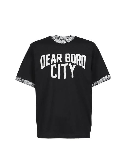 Dear BORO Black Logo-Print Ringer T-Shirt for men