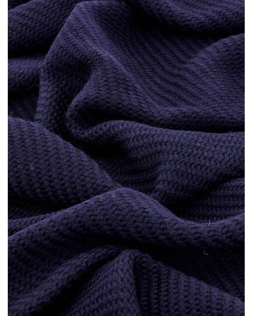 Ferragamo Blue Gancini-Motif Wool Scarf