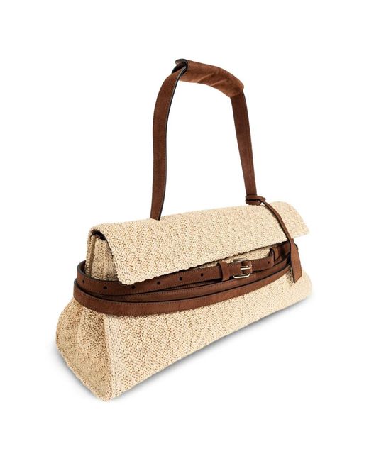 Moschino Natural Sac Cabas À Détail De Ceinture