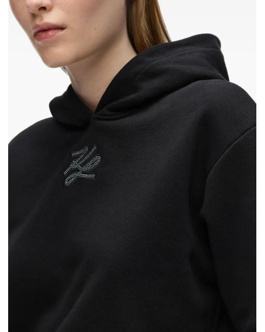 Karl Lagerfeld Black Rhinestone Autograph Hoodie