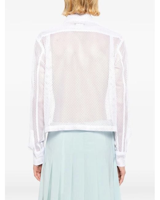 Comme des Garçons White Mesh Long-Sleeve Shirt for men