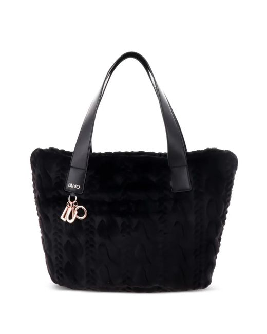 Liu Jo Black Großer Tote Bag Mit Zopfmuster