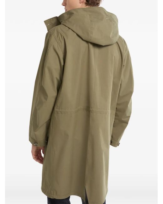 Yves Salomon Green Hooded Check Parka for men