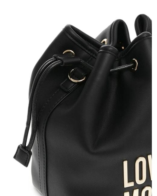Love Moschino Black Logo-Lettering Bucket Bag