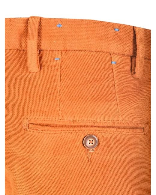 Al Duca D'aosta Orange Principe Corduroy Trousers for men