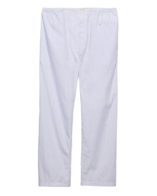 Prada Hose Aus Gestreifter Popeline in White für Herren