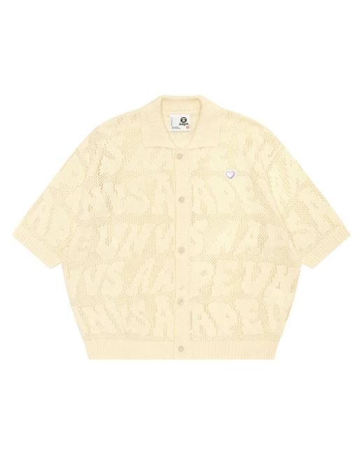 Aape By A Bathing Ape Natural Knitted Shirt