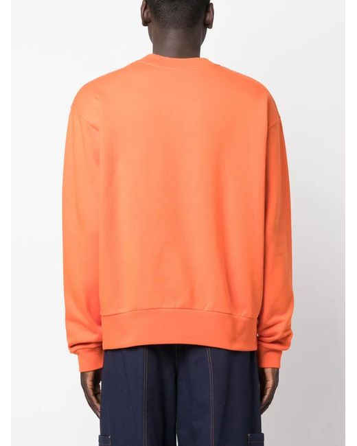 Marni Orange Logo-Print Cotton Sweatshirt for men