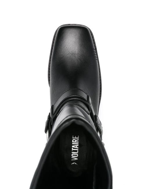 Zadig & Voltaire Black Igata Leather Biker Boots