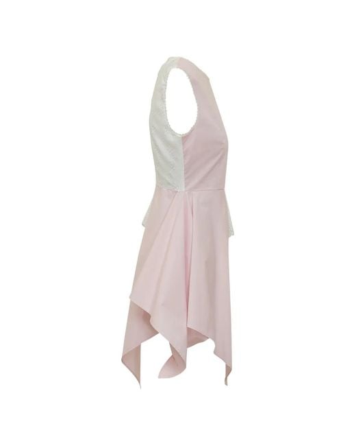 MSGM Pink Haut Asymétrique À Fleurs