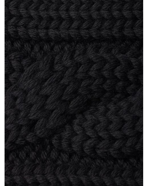 Prada Black Cable-Knit Logo Headband