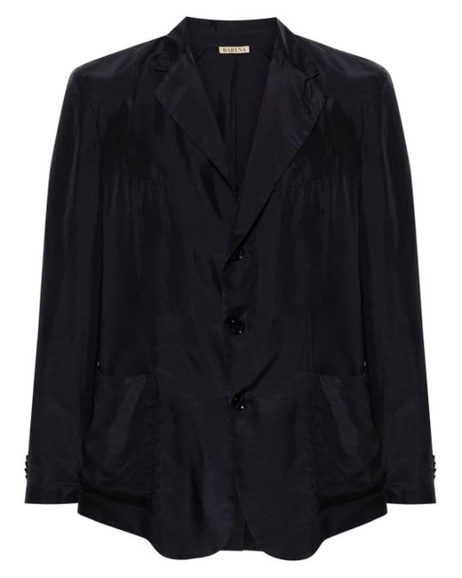 Barena Single-breasted silk blazer in Black für Herren