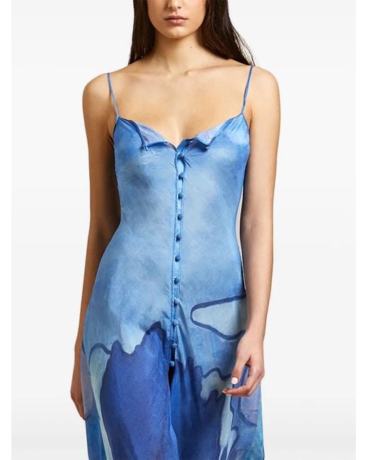 Donde Esteban Blue Es Vedra Midi Dress