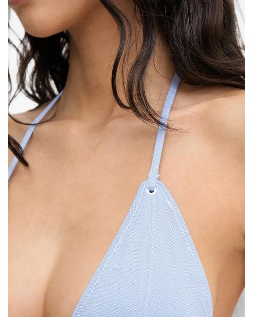 Polo Ralph Lauren Blue Triangle Halterneck Bikini Top