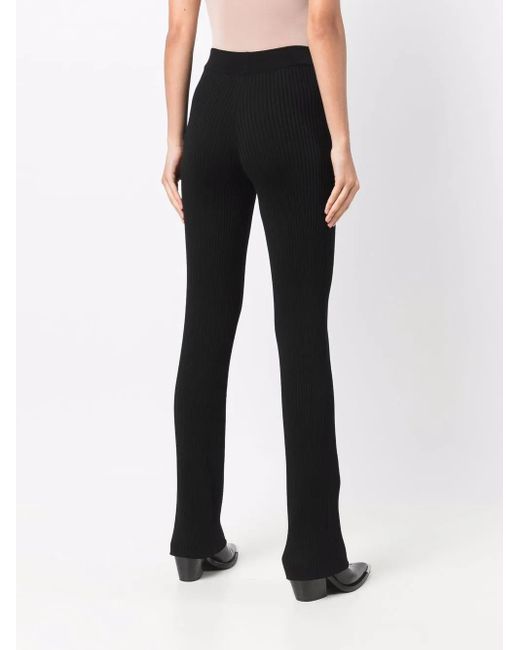 Mrz Blue Ribbed-Knit Trousers