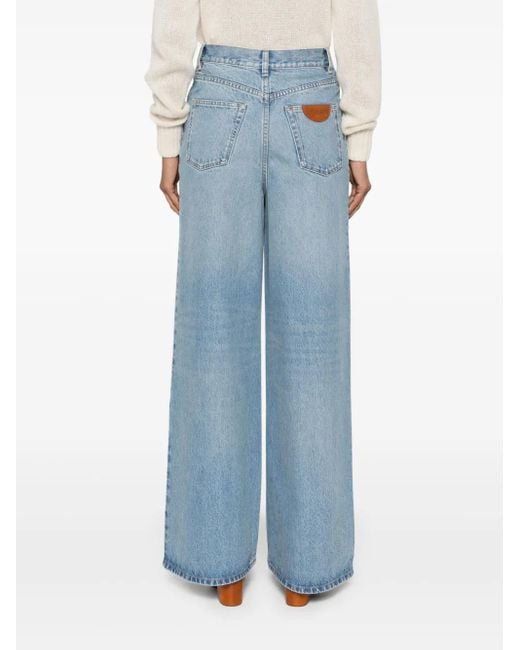 Jean Ample À Taille Haute Chloé en coloris Blue
