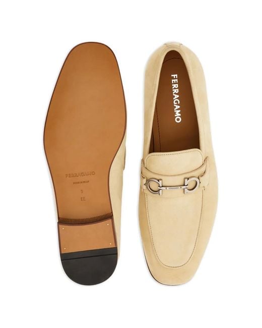 Ferragamo Natural Moccasin With Gancini Ornament for men