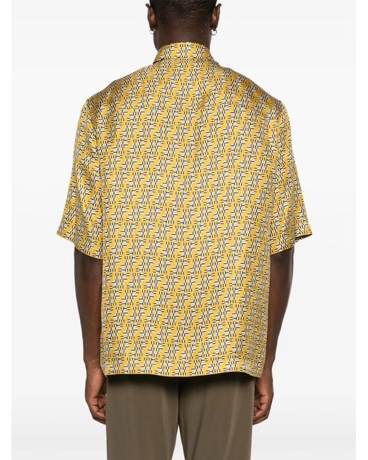 Camisa Con Estampado Ff Fendi de hombre de color Yellow