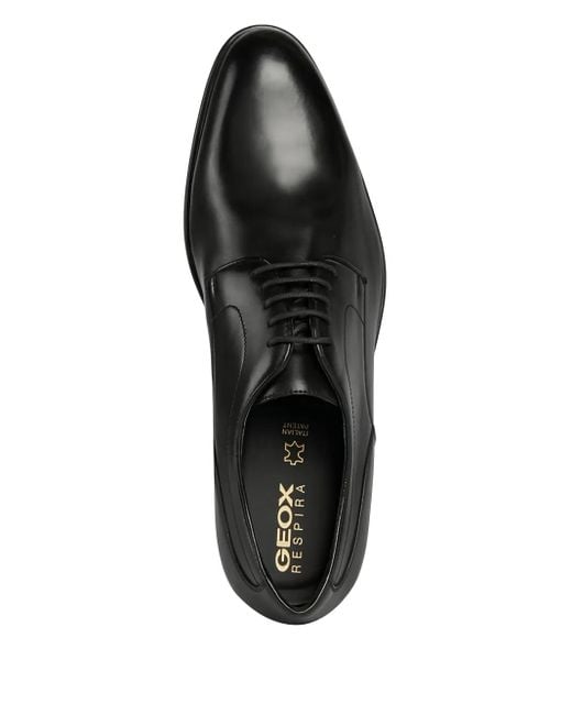 メンズ Geox レースアップ レザーシューズ Black