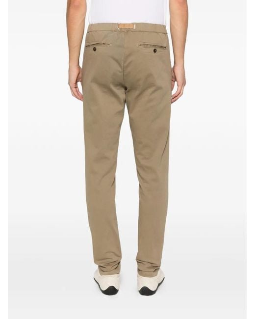 White Sand Natural Robert Belted Trousers for men