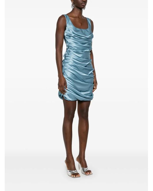 GIUSEPPE DI MORABITO Blue Cowl-effect Minidress