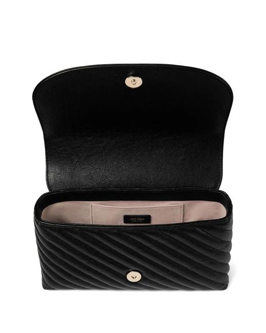 Jimmy Choo Black Medium Curve Quilted Leather Crossbody Bag