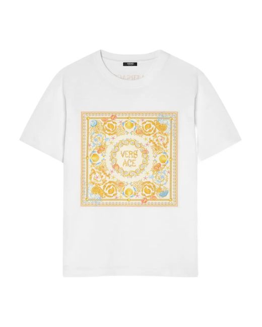 Versace White T-Shirt With Colorful Print