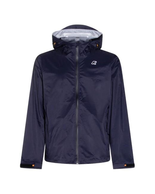 K-Way Blue Chairman Logo-Detail Hooded Jacket