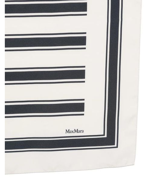 Max Mara White Striped Scarf