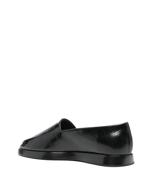 Fear Of God Black Crocodile-Embossed Loafers for men