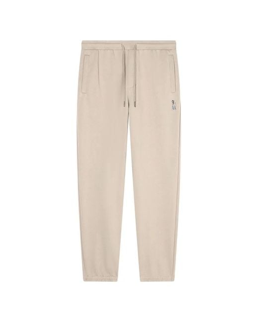 ARMANI EXCHANGE White Logo-Patch Drawstring Track Pants for men