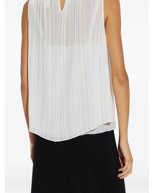 Fabiana Filippi White Ruffled-Collar Pleated Blouse