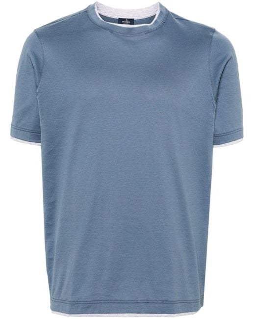 T-shirt con dettagli a contrasto di Barba Napoli in Blue da Uomo