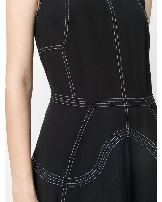 Stella McCartney Black Contrast-Stitch Sleeveless Dress