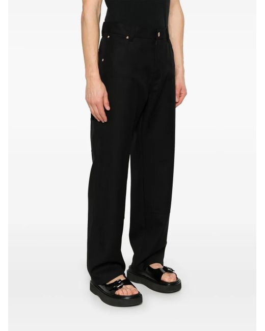 Versace Black Carpenter Straight-Leg Trousers for men