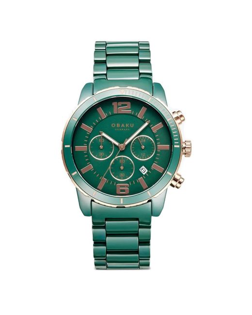 Obaku Green Falk 44Mm Watch for men