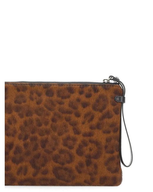 Gianni Chiarini Brown Hermy Animalier-Print Clutch Bag