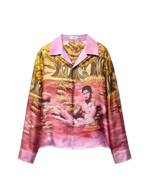 Versace Pink Printed Shirt for men