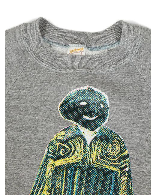 DRx FARMAxY FOR LN-CC Gray Graphic-Print Crew-Neck Sweatshirt