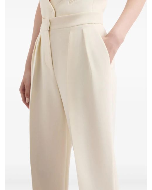 Giorgio Armani White Pleat Detailing Trousers