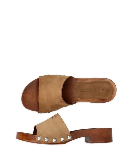 COPENHAGEN Brown Suede Mules