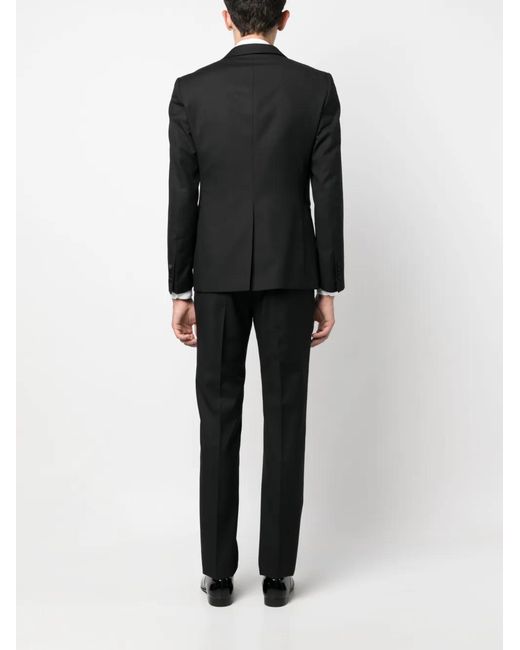 Tagliatore Black Slim-Cut Three-Piece Dinner Suit for men