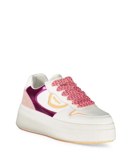 Blauer Pink Platform Leather Sneakers