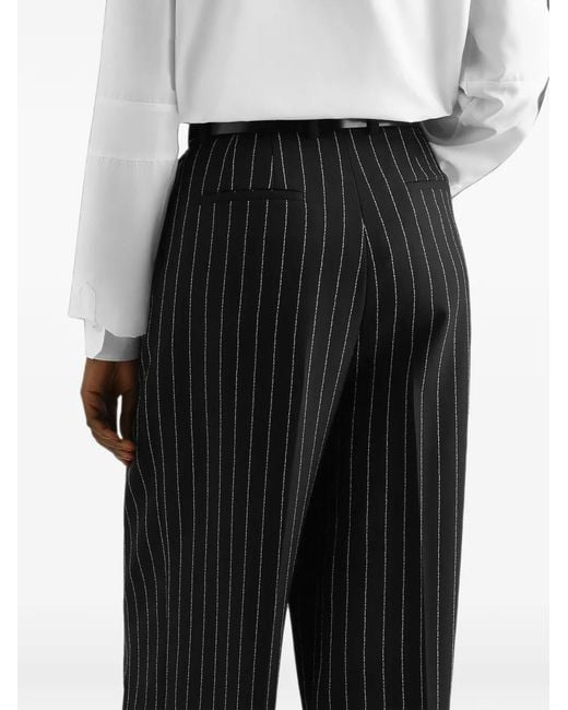 Dolce & Gabbana Black Pinstripe Virgin Wool Trousers